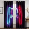 3D Print Cheap Modern Video Game Controller Gamer Thin Shading Polyester Window Curtains for Bedroom Living Room Home Decor Hook