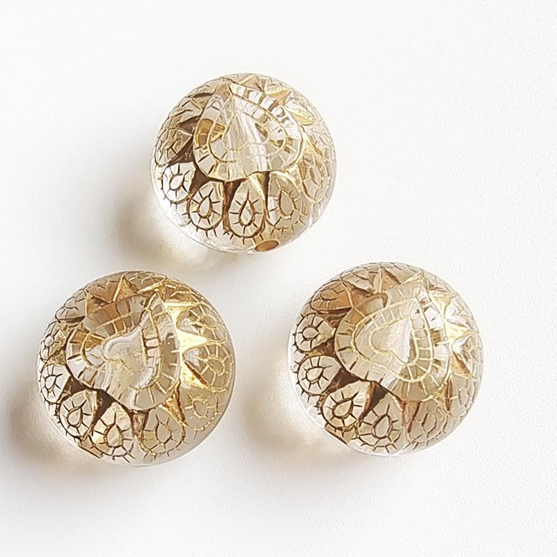 Позолоченные прозрачные акриловые бусины в форме плоского персикового сердца, круглые, для изготовления украшений своими руками