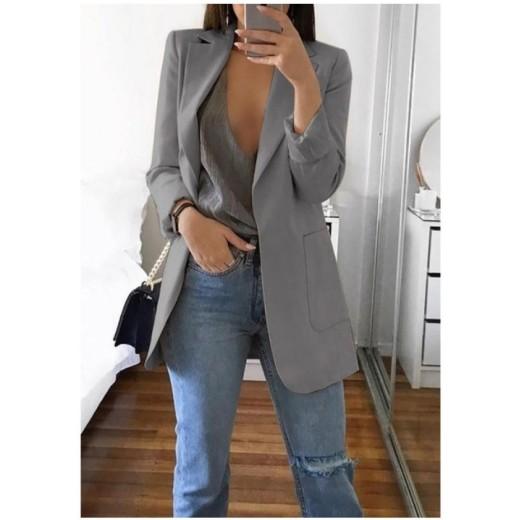Women's Casual Oversized Long Blazer Cardigan Jacket Coat Autumn Fashion Long Sleeve Cardigan Solid Color Office Ladies Solid Color Blazer Plus Size