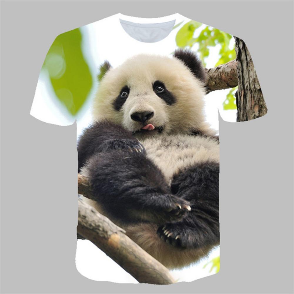 Футболка с принтом Kawaii Animal Panda 3D, модная уличная одежда, мужские и женские футболки с круглым вырезом, футболки с коротким рукавом в стиле Харадзюку, детские топы, одежда