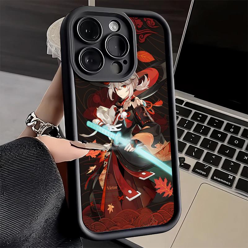 Чехол для телефона iPhone 17 Air 16E 15 16 Pro Max Genshin Impact Казуха Чехол 14 Plus 13 12 Mini Мягкий силиконовый Fundas