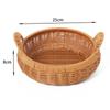 Vintage Boho Style Rattan Storage Tray Woven Texture PP Wicker Basket Snack Plate Coffee Shop