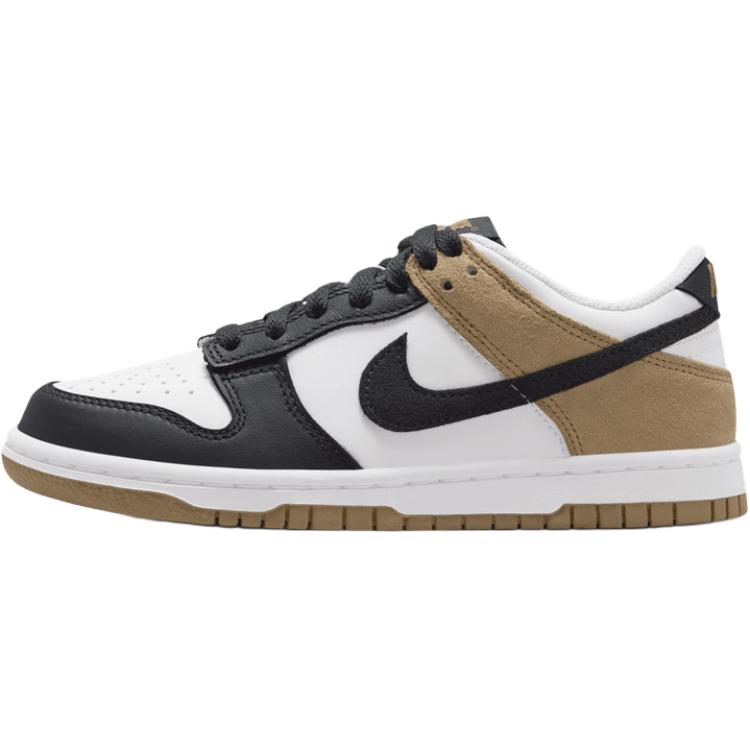 Nike Кроссовки Dunk Low для детей, скейтбординг, Белые, Черные, Коричневые, Подростковые, IQ2755-104