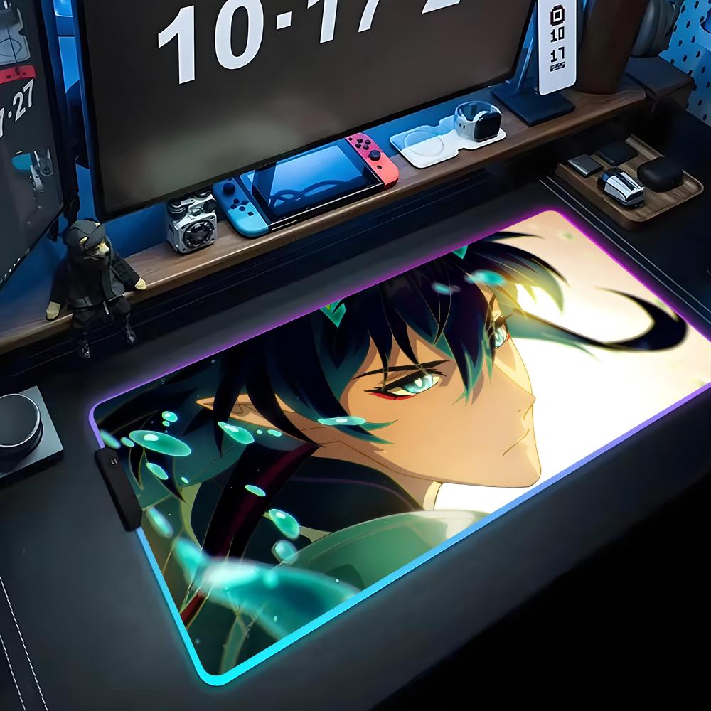 Dan heng Коврик для мыши RGB Игровой коврик для мыши Большой светодиодный коврик Настольный коврик для ПК Светящийся коврик для мыши Большие коврики для клавиатуры Ковер для стола с подсветкой