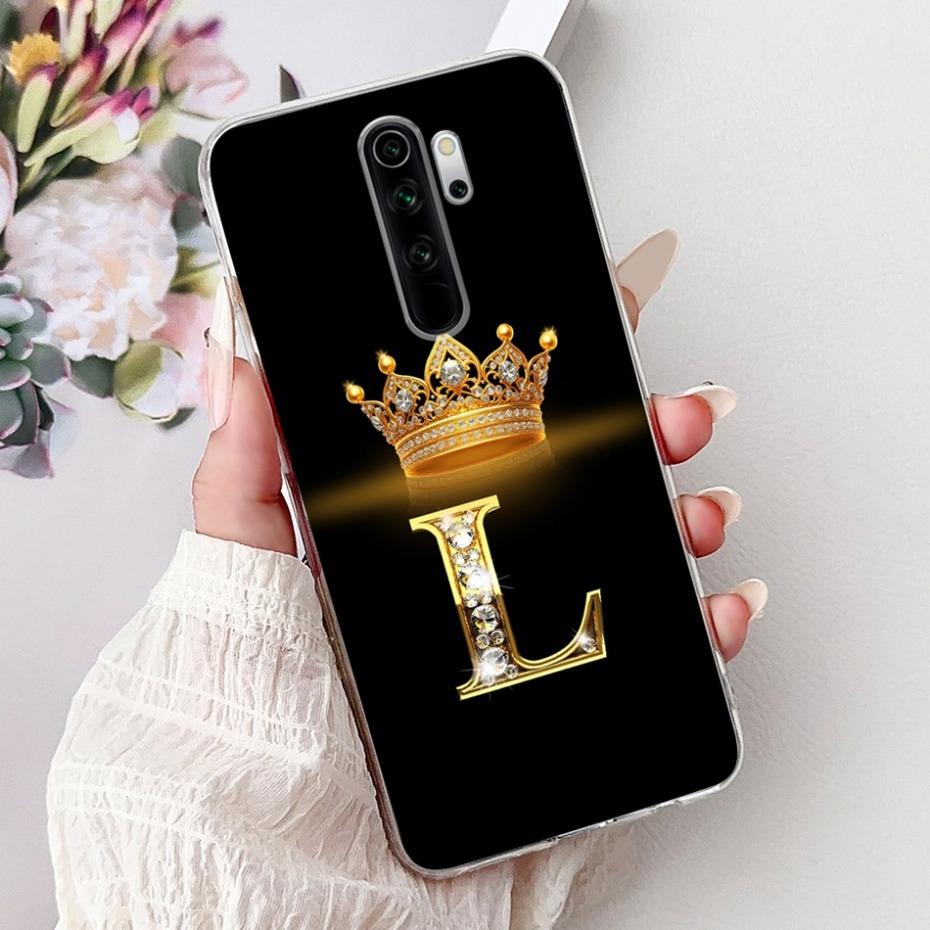 Модный Чехол с Короной и Первой Буквой для Xiaomi Redmi Note 8 Pro Note8 8T Мягкий Силиконовый TPU Чехол для Телефона Redmi Note 8 8Pro