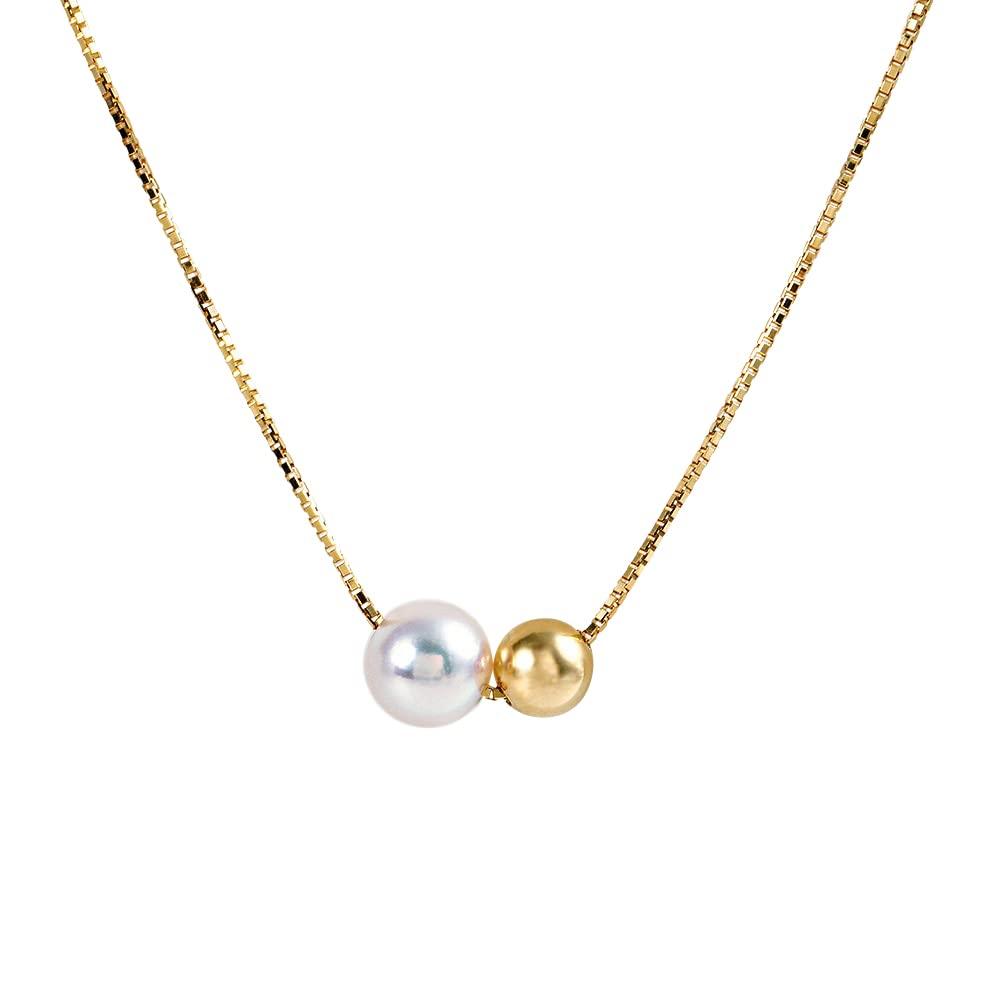 Sphere Pearl Pendant K18 Pearl Necklace [Moon Label] Women's [Gift Wrapped]