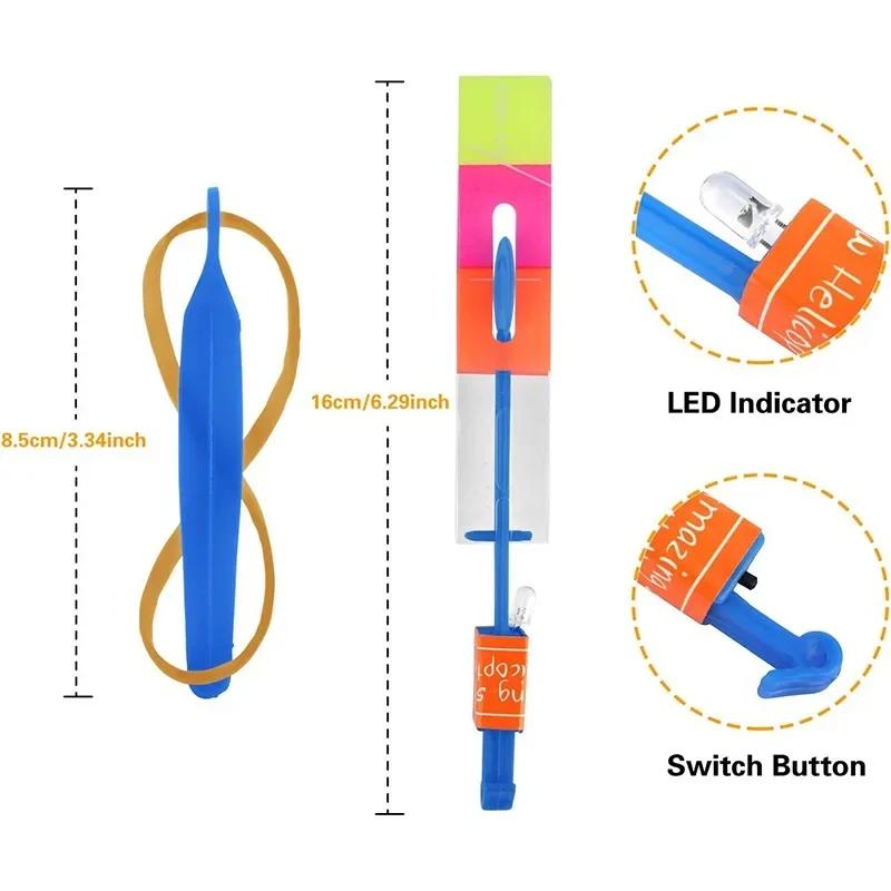 Летние игры на свежем воздухе Светодиодные фонари Стрелы Рогатки Летающие игрушки Детские летающие вертолеты Веселые подарки на день рождения Эластичные рогатки