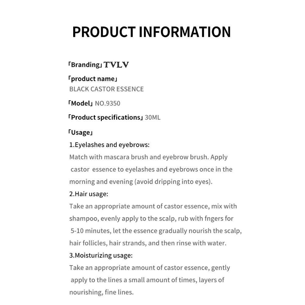 Black Castor Essence Jamaica Scalp Essence Eyelash Hair Care Body Oil