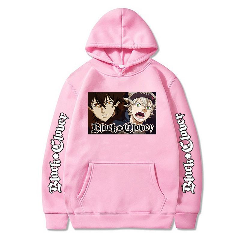 Black Clover Asta Anime Graphic Printed Hoodies Vintage Oversized Hooded Sweatshirt Long Sleeves Cotton Hoodie Men Women Clothes