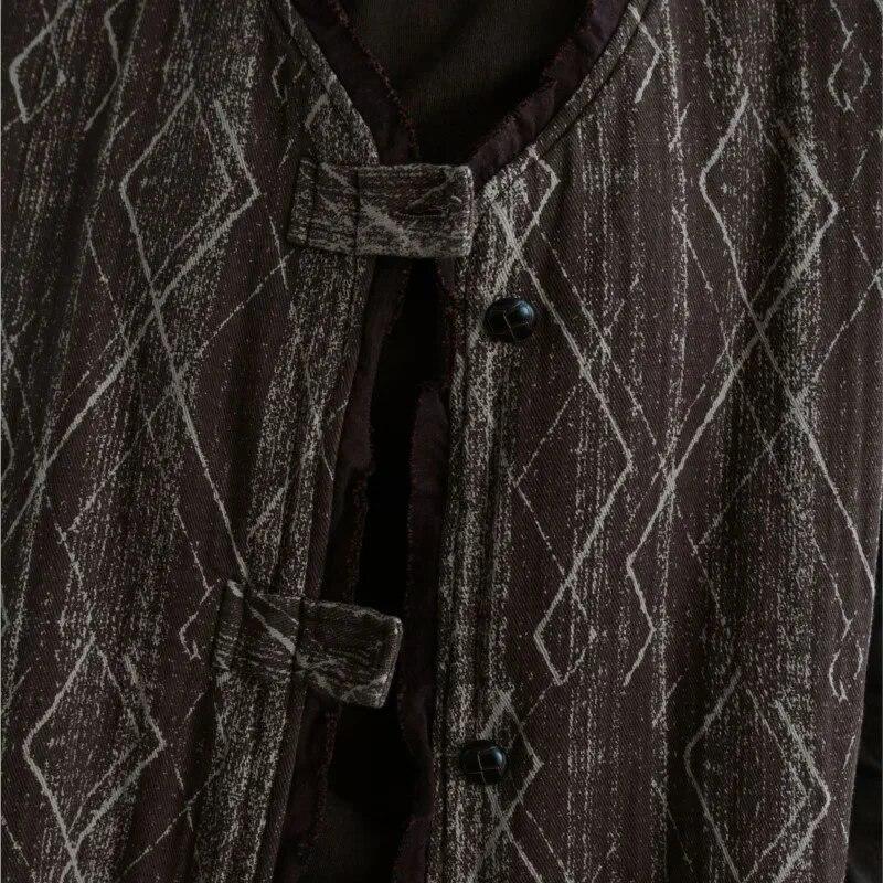 Johnature Женские хлопковые жилеты в китайском стиле, пальто с v-образным вырезом и цветочным принтом, весенние свободные винтажные женские длинные жилеты