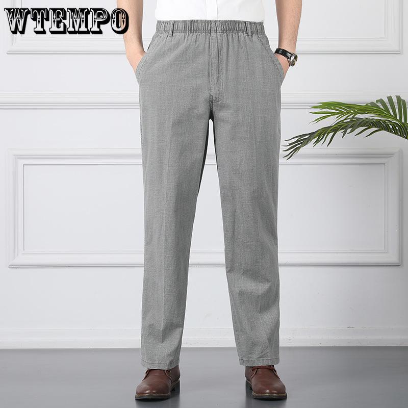 Большие размеры осень-лето повседневные брюки из натурального хлопка и льна с высокой талией большого размера льняные дышащие свободные мужские брюки