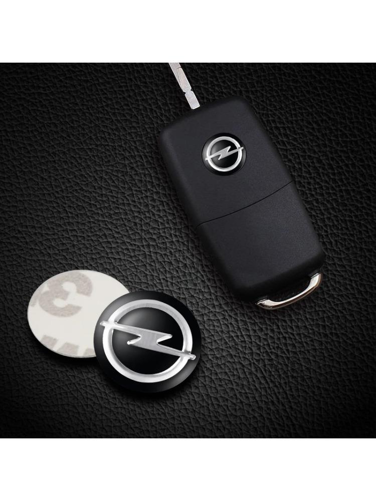 14mm Opel Key Fob Emblem Stickers-Metal Logo Badge Compatible Corsa/Astra/Mokka/Insignia, Anti-Scratch Replacement Button Covers