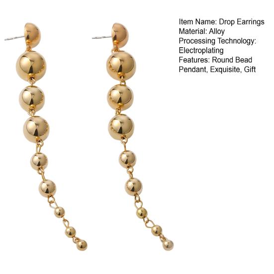 1 пара металлических круглых бусин в стиле панк, висячие серьги в стиле хип-хоп, разноцветные круглые длинные серьги-капли, ювелирные изделия, подарок