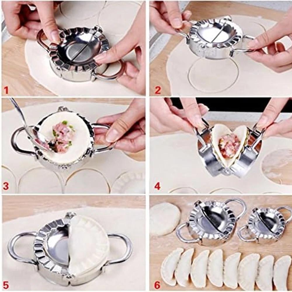 Stainless Steel Dumpling Maker, Household Dumpling Skin Pressing Mold, Lazy Dumpling Kneading Tool, Leak Proof Filling Dumpling Clip