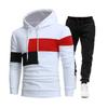 Men's Stitching Hoodie Sweater Suit Three Stitching Casual Sports Sweater Two-piece Suit