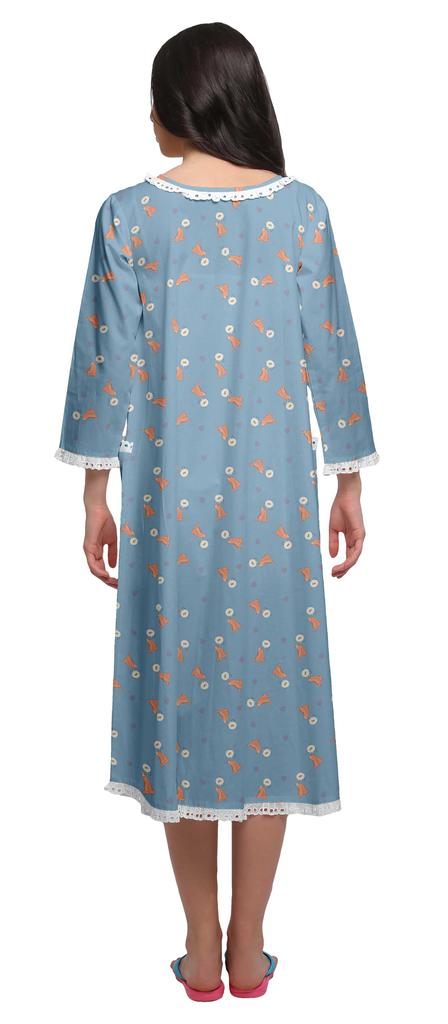 Moomaya Ночная рубашка с принтом 3-4 рукава, хлопковая пижама для кормящих мам