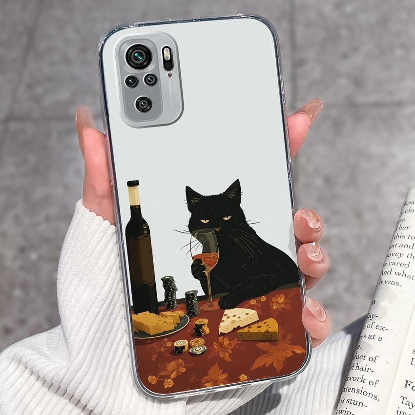 Милый чехол для телефона с котенком для Redmi Note 10 9 8 7 6 5A Pro 9T 8T 7S 10Lite Мягкий чехол Защитная пленка для экрана Высокое качество Пылезащитный чехол для Redmi Прозрачный чехол