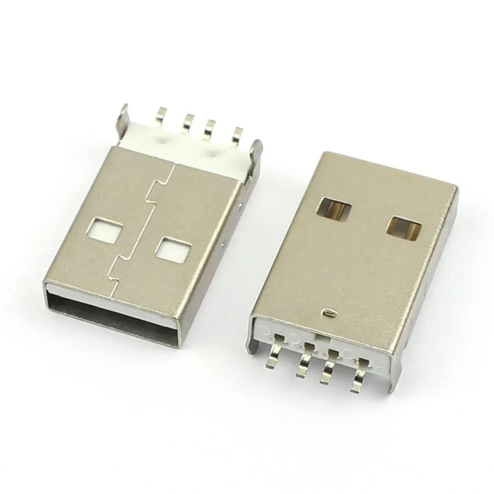 50 шт. USB 2.0 AM 4P мужской разъем типа A 4-контактный SMT SMD DIP панельный монтажный штекерный разъем разъем DIY