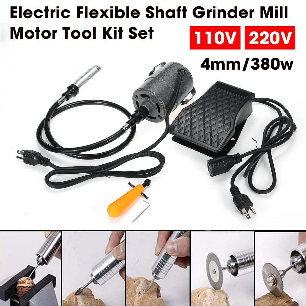 110В 4мм 380Вт 22000 об/мин Подвесная мельница Двигатель с гибким валом Набор инструментов для дизайна и ремонта ювелирных изделий