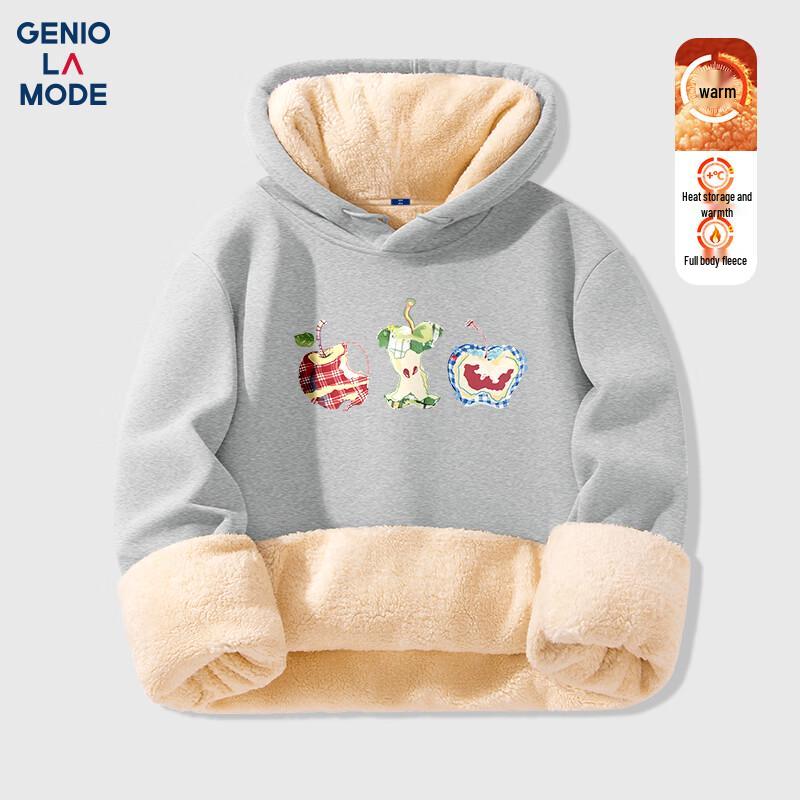 GENIOLAMODE Men's Cartoon Graphic Lamb Fleece Hoodie