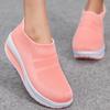 Fashionable Casual Shoes 2024 New Mesh Breathable Versatile Wedge Heel Solid Color Temperament Vulcanized Women's Shoes Sneaker