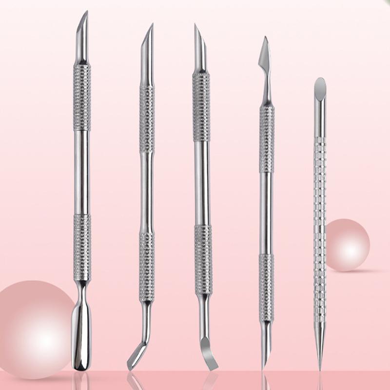 1 шт. Нейл-арт Двусторонний Пушер для Кутикулы из Нержавеющей Стали Ложка для Удаления Мертвой Кожи