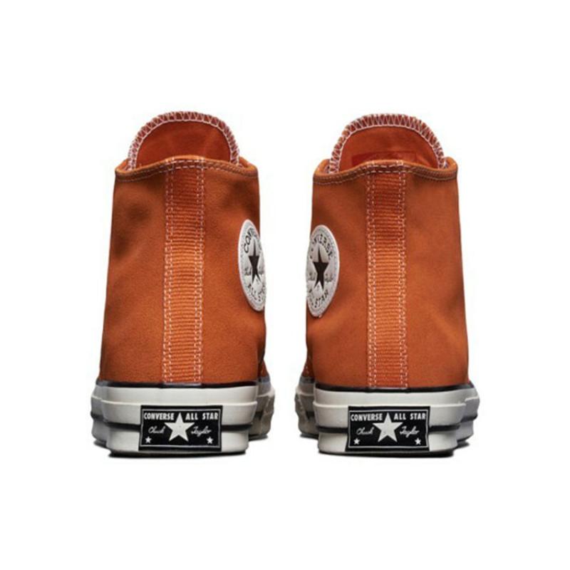 Converse Chuck 70 Chuck Hi Comfortable Trendy High-Top Canvas Shoes Unisex Orange and White