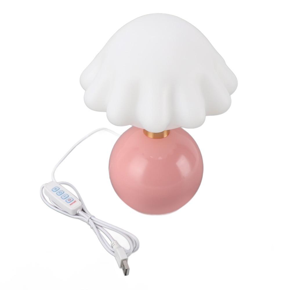 USB Plug In LED Table Lamp Mushroom Desk Night Light Cute Decorative Desk Lamp  Bedside