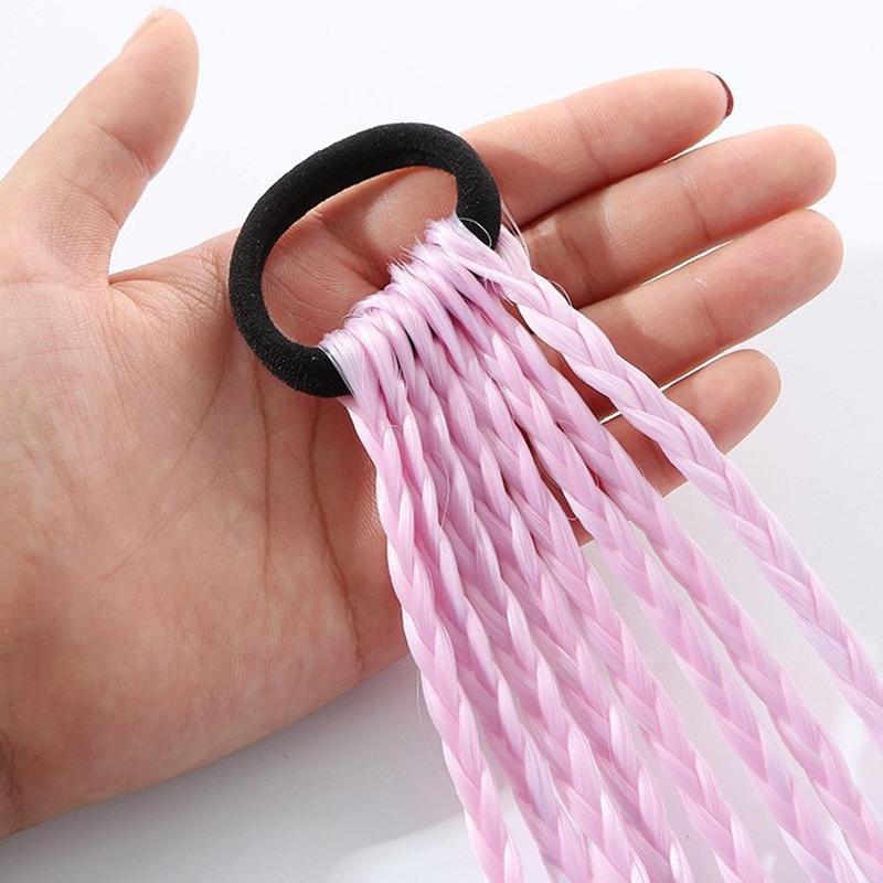 Девочки Цветные парики Повязки на голову с хвостиком Резинки Красивые головные уборы Повязка на голову Детские аксессуары для волос Украшение для волос