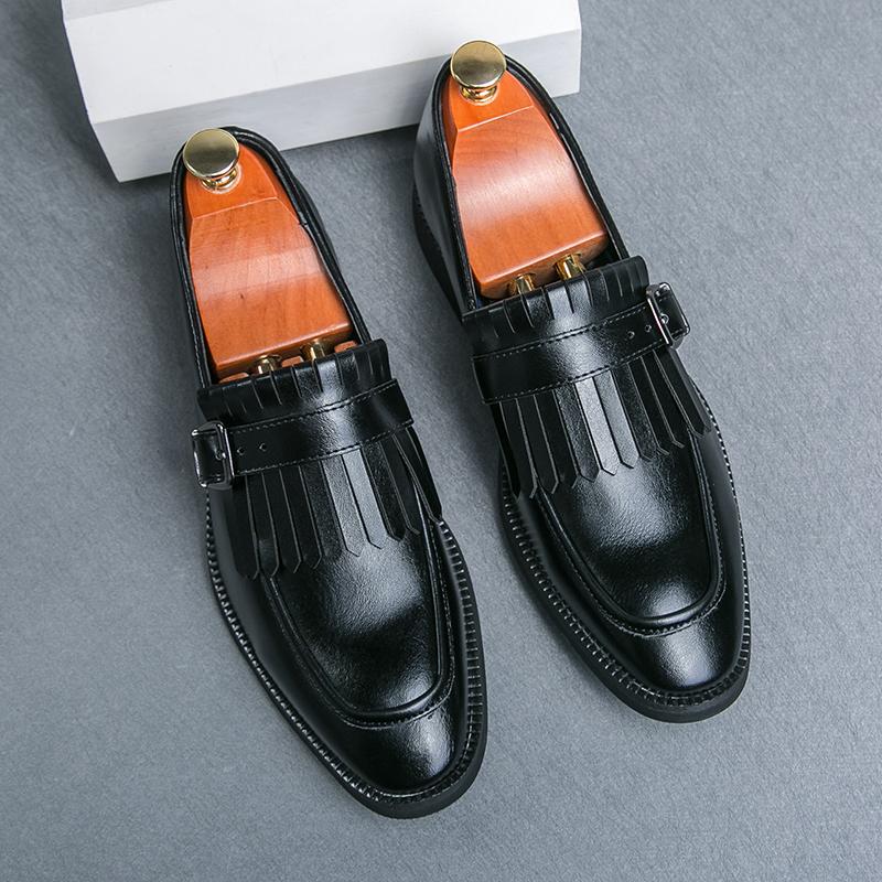 New Casual Business Shoes For Men Trend Green British Style Formal Leather Tassels Leather Shoes Men’s Dress Shoes