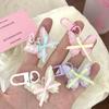 Resin Butterfly Keychain Sweet Ribbon Bow Keyring Lovely Jelly Butterfly Pendant Bag Hanging