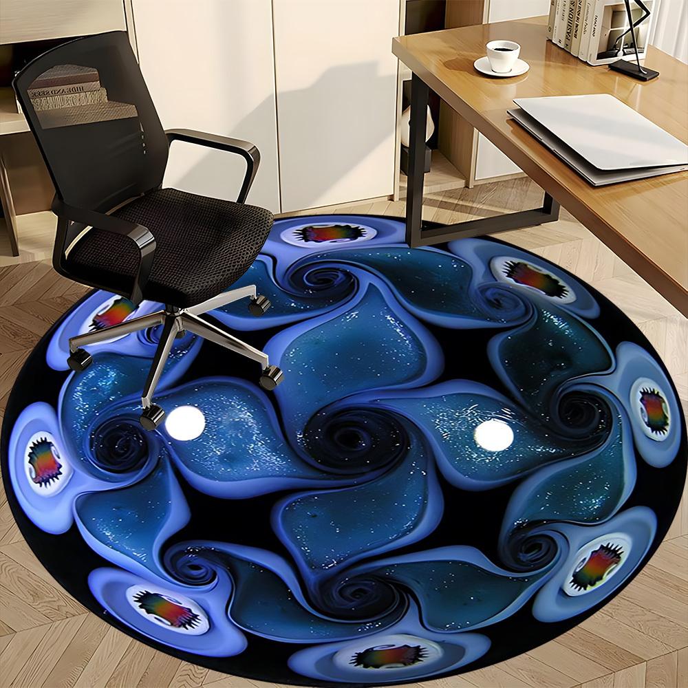 1pc Spiral Patterns Chair Carpet for Office, Non slip, Soft and Durable Office Rug