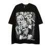 Hip Hop Paxtali Futbolka Yozgi Katta O'lchamli Kreativ Bosmali Qisqa Yengli Kundalik O-yoqali Erkaklar Futbolkasi Harajuku Futbolka Ayollar Kiyimi