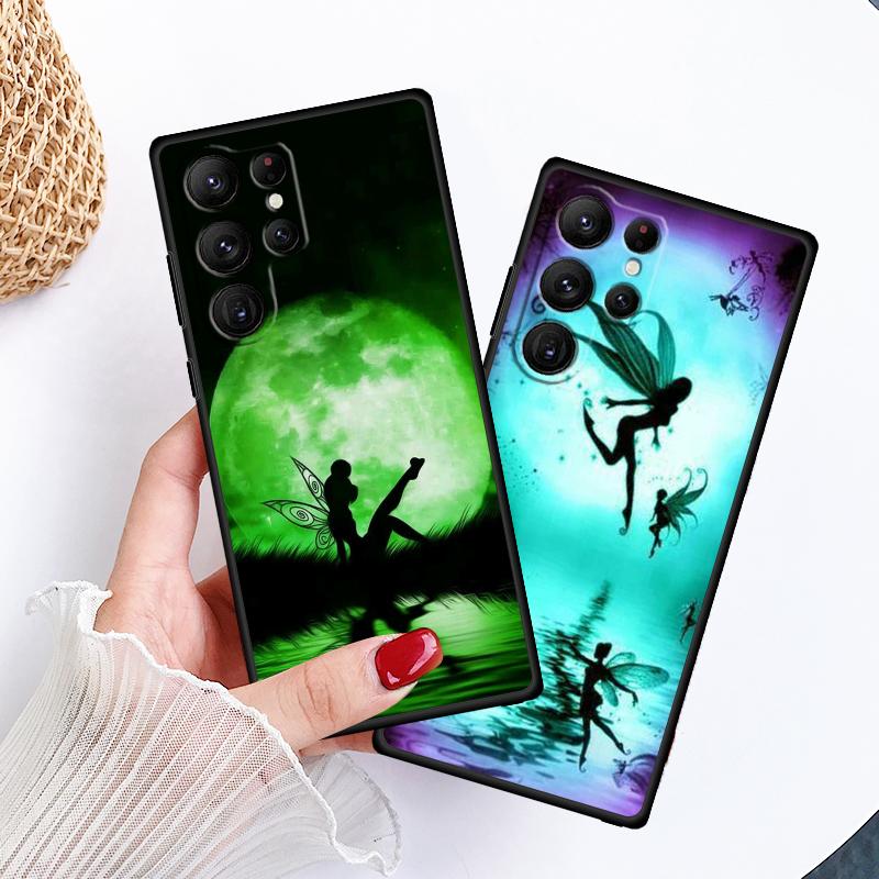 Animation Peter Pan Cut For Samsung Galaxy S24 S23 S22 S21 S20 FE S10 S10E Plus Ultra Pro Lite 5G Black Back Phone Case