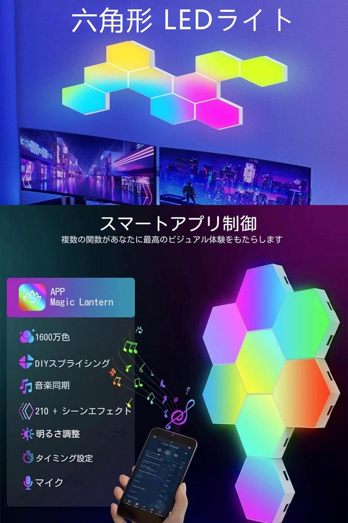 LED RGB Lighting Hexagonal Light Hexagonal Wall Light DIY Light Atmosphere Light RGB with Remote Control with USB Adapter DIY Lighting USB APP Music