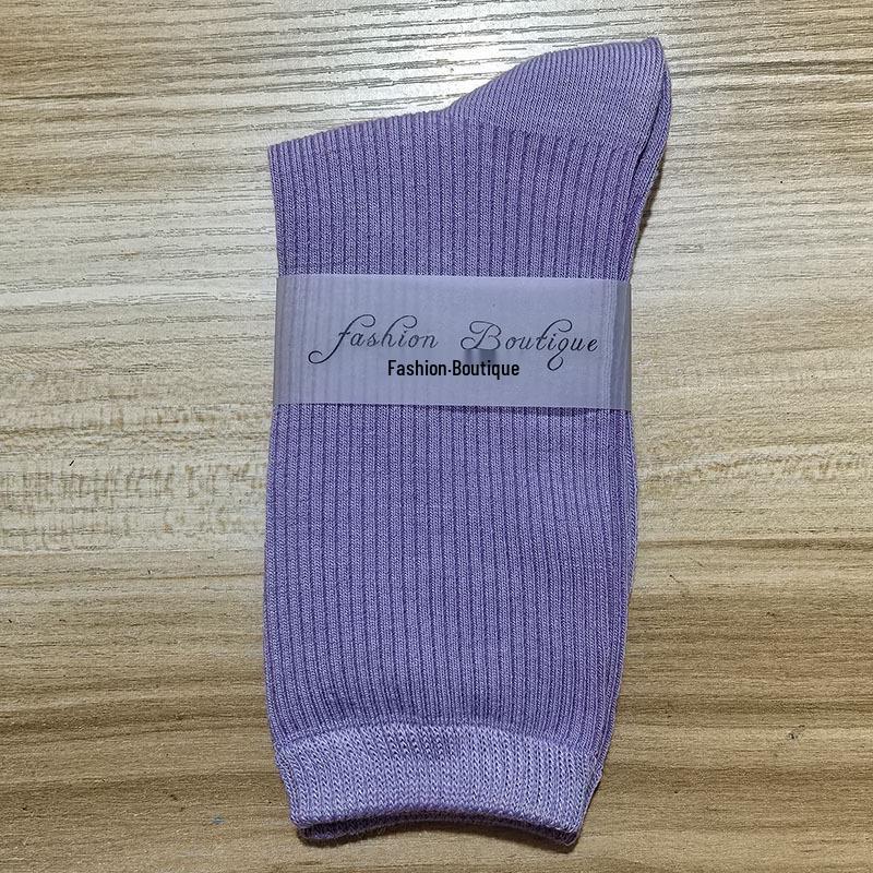 Женские носки для танцев 2025 Dopamine: Красочные, мятые хлопковые носки до середины икры для всех сезонов