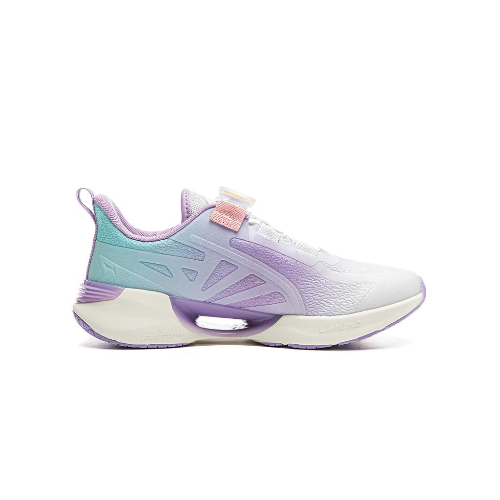 Li Ning Cloud V2 Удобные Нескользящие Износостойкие Дышащие Низкие Детские Кроссовки Детские кроссовки Фиолетовый Синий Белый YKFU060-6