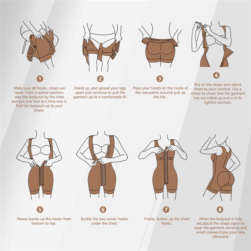 Корректирующее белье, боди с высокой компрессией, пояса с брошками, бюст для ежедневного и послеоперационного использования, оболочка для похудения, живота для женщин