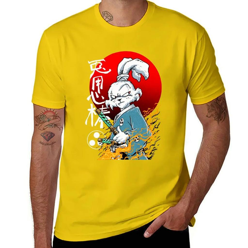 Футболка Usagi Yojimbo кавайная одежда одежда в стиле аниме быстросохнущие аниме-товары приталенные футболки для мужчин