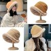 Winter Soft Casual Faux Fur Plus Velvet Panama Hat Fisherman Cap Bucket Hat Sun Cap