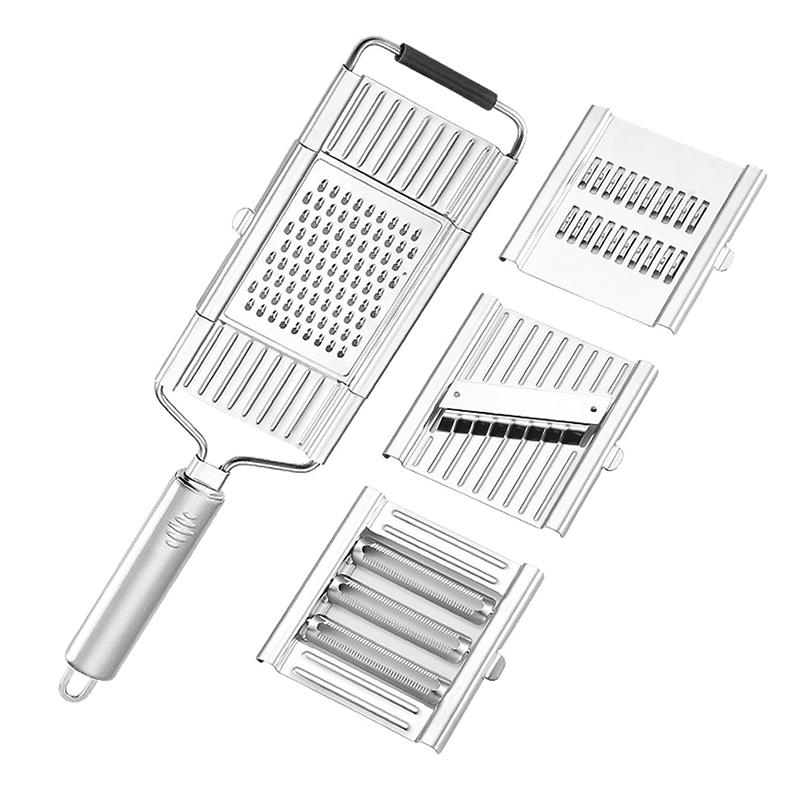 4 in 1 Manual Vegetable Slicer Kitchen Cheese Grater Vegetable Chopper with 4 Blades Carrot Grater Cabbage Shredder