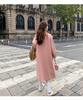 Women's Pink Double-Faced Cashmere Mid-Length Hepburn-Style Coat - 2025 Autumn/Winter Korean Fashion