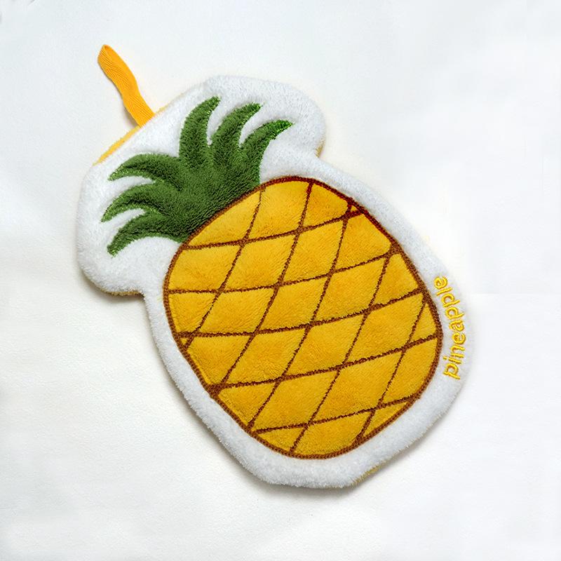 Cartoon Fruit Hand Towel Hanging Absorbent Bathroom Kerchief Coral Fleece Thickened Washcloth