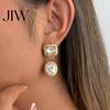 Atmosphere Style Fashion Earrings 1 Pair Faux Crystal Geometric Dangle for Women, Hypoallergenic Ear Needles Sensitive Ears Stainless Steel