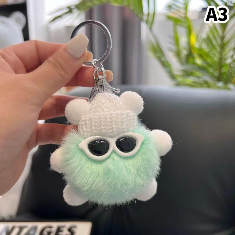 Hairball Small Coal Ball Elf Key Chain Cute Bag Pendant Female Pendant Small Monster Keychain Doll