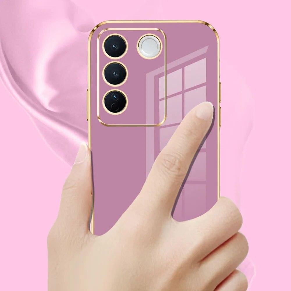 Чехол для vivo V27e vivo V27 Pro, чехол для телефона Vivo X27, чехол V2230 V2231 V2246 V2237, роскошный противоударный чехол с квадратным покрытием