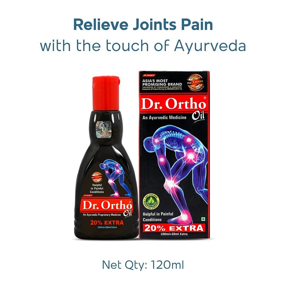 Масло аюрведической медицины Dr Ortho Pain Relief - 100 мл + 20 мл дополнительно, упаковка 1 шт.