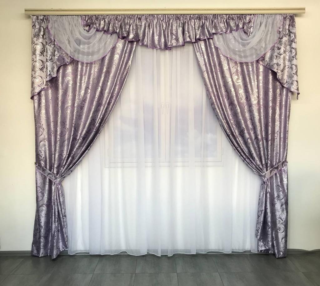 Комплект оконных штор с ламбрекеном (150х270 см), жаккард