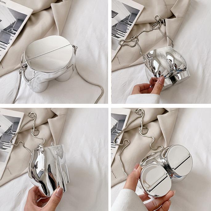 Маленькая забавная дизайнерская акриловая сумка-цепочка, маленькая сумка через плечо, женская новая забавная прыгающая сумка, сумка-конверт для наушников, губной помады