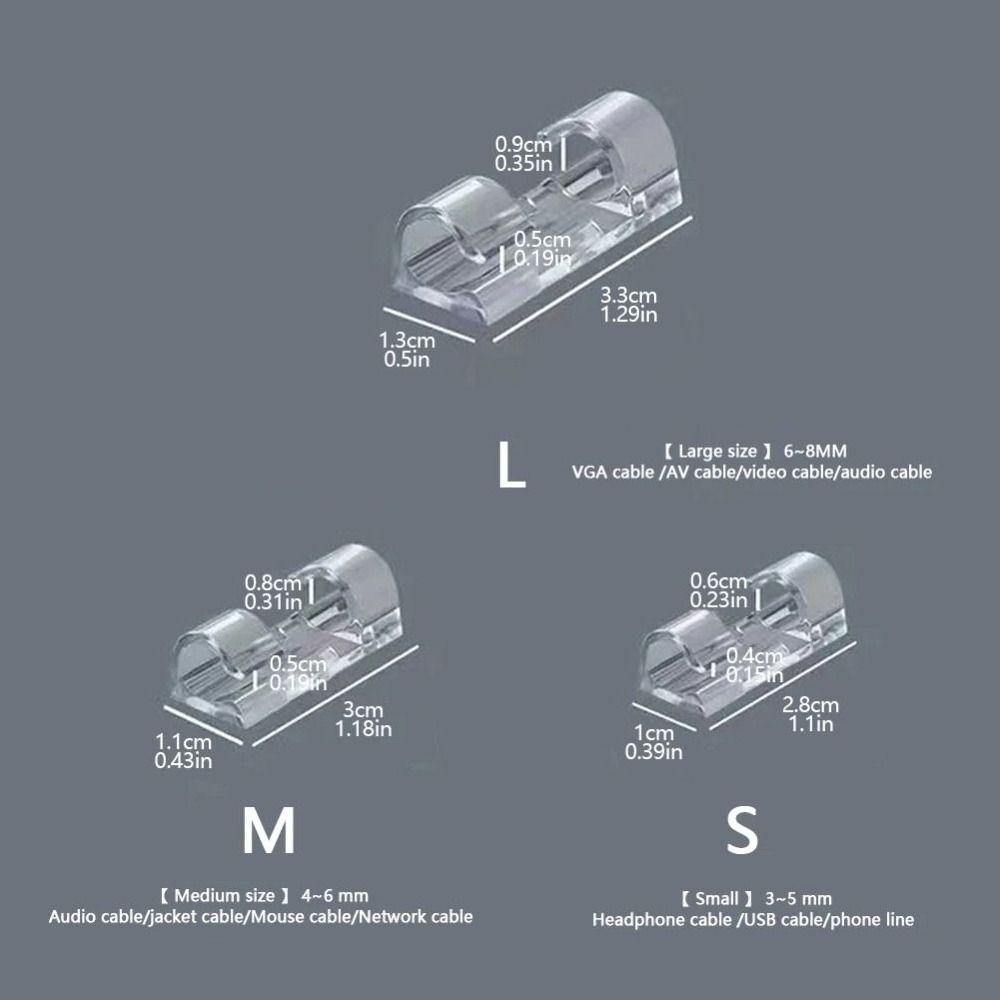 Plastic Material Cable Management Clips Self Adhesive Cord Holder Desktop Cable Arrangement